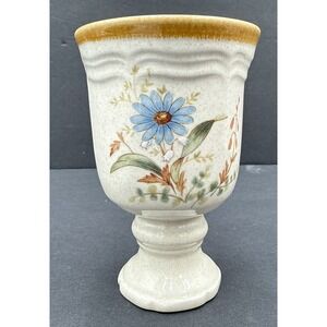 VTG Mikasa Blue Daisies China Wine Goblet Glass Discontinued